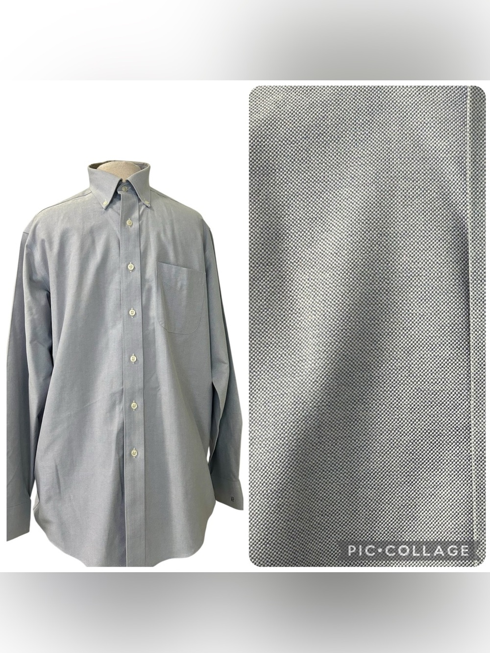 L.L. Bean Light Blue Chambray Button-Down Dress Shirt